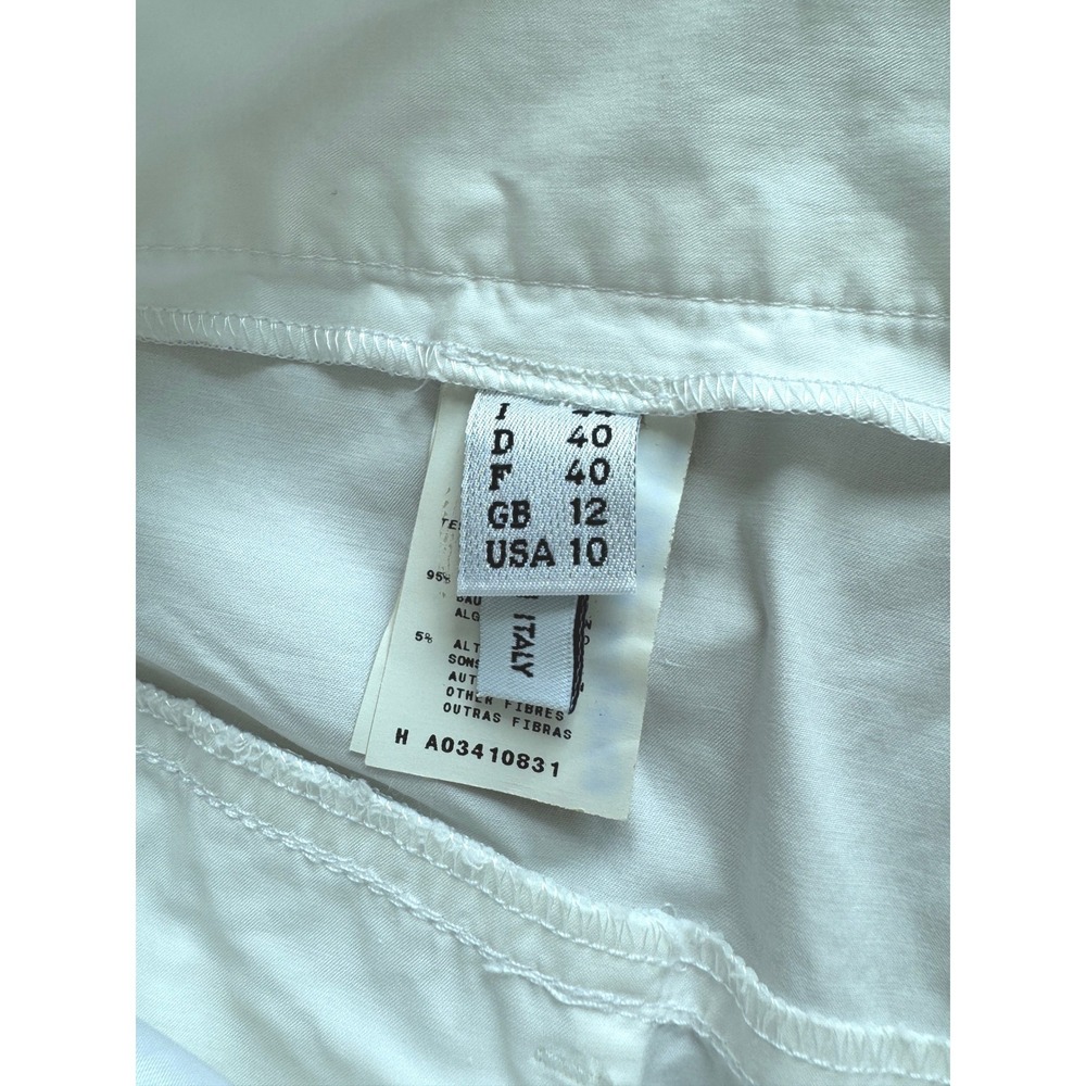 Moschino Cheap and Chic Pants White Cotton Flare Bootcut Made in Italy Size 10 - Picture 5 of 11